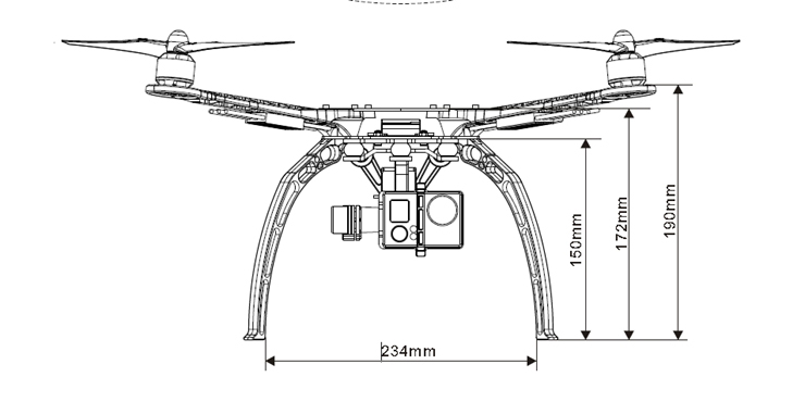 S500 PCB Frame Kit w/ Landing Gear for FPV Gopro Gimbal in India