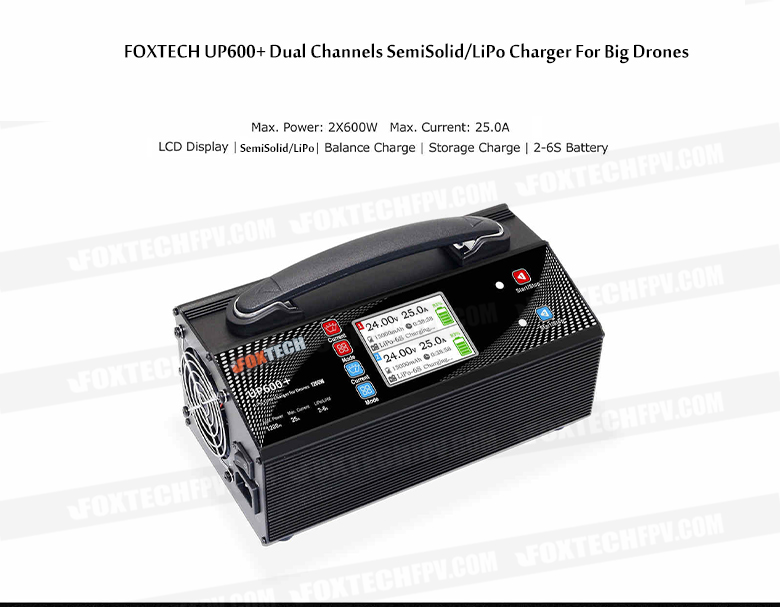 Ultra Power UP600+ AC Dual 1200W 2X600W 25A 2-6S Lipo/LiHV Battery Balance Charger Discharger For UAV Drone In INDIA