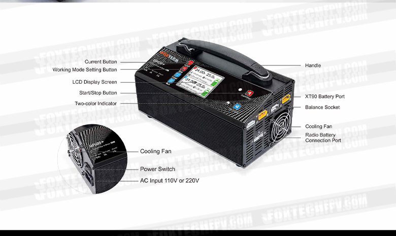 Ultra Power UP600+ AC Dual 1200W 2X600W 25A 2-6S Lipo/LiHV Battery Balance Charger Discharger For UAV Drone In INDIA