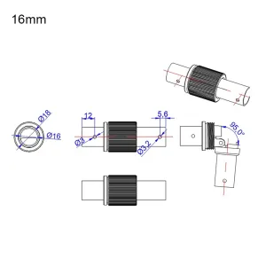 VYOM Folio Clamp 16mm Aluminum Folding Arm Tube Joint