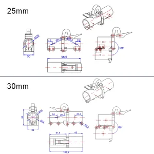 VYOM 25mm Folding Arm Tube Joint Hinge CNC Aluminum Pipe