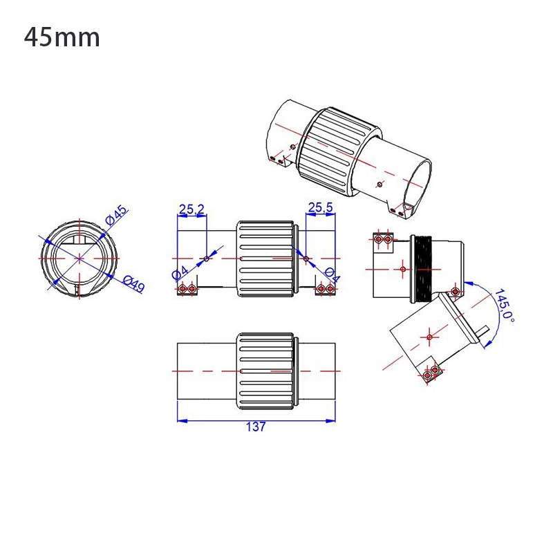 VYOM 30mm Folding Arm Carbon Tube Connector Clip