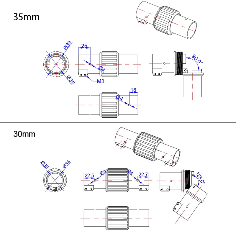 VYOM 30mm Folding Arm Carbon Tube Connector Clip