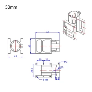 VYOM Aluminum Alloy 30mm Center Plate Mount Holder for RC Multirotor Drone