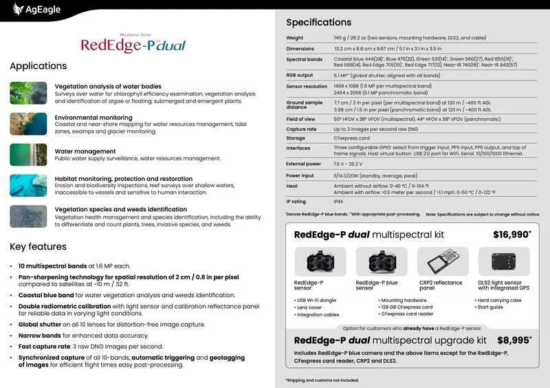 RedEdge-P Dual Multispectral Sensor