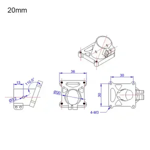 RJX 1pcs 20mm Tripod Aluminum Tilt Fixed Seat Landing Gear Connector in India (4)